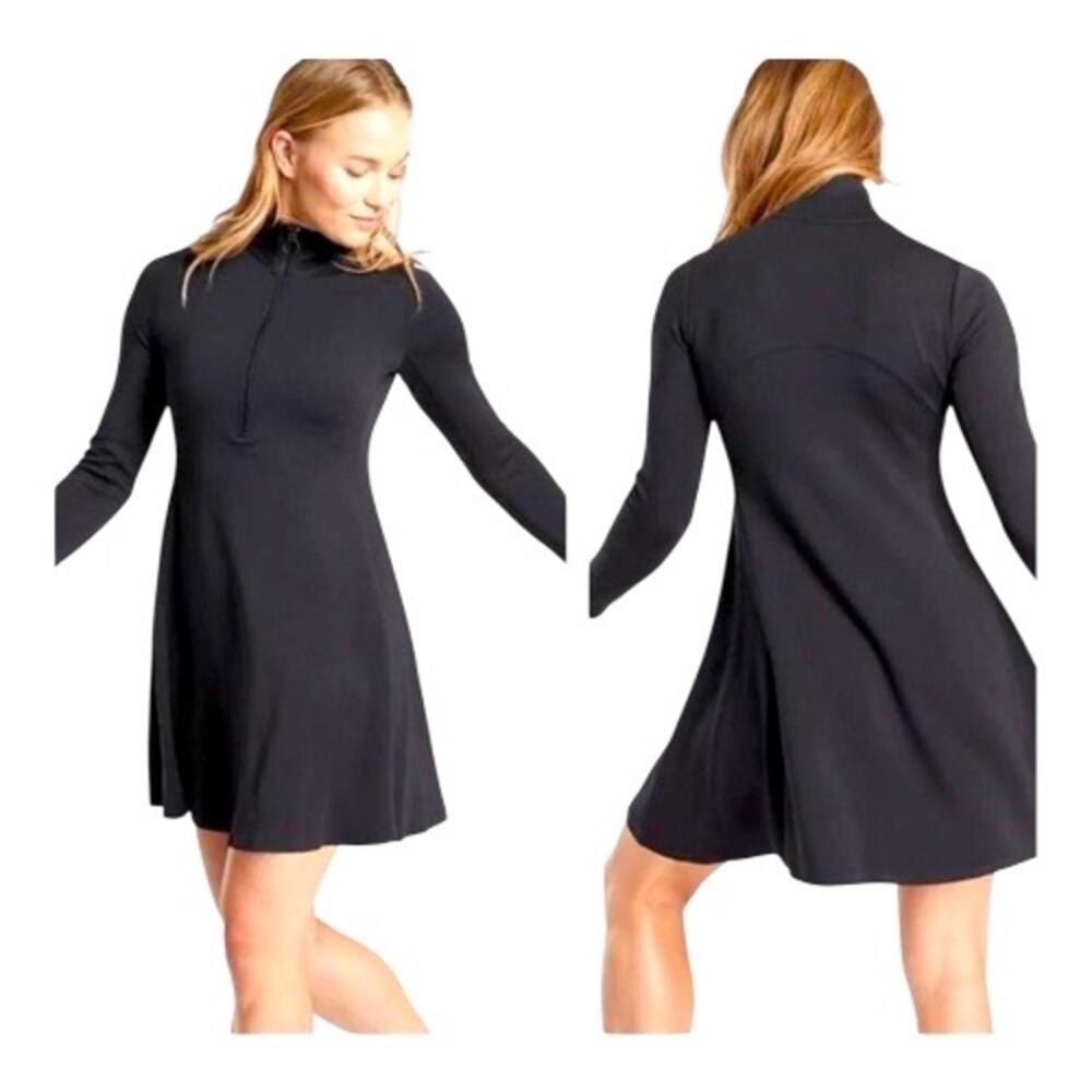 Athleta Deep Dive Dress Woman Medium Tall Black NWOT